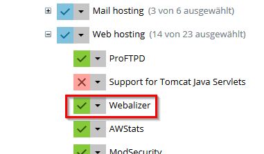 Plesk Komponente Webalizer