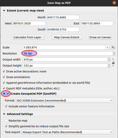 QGIS: Export als GeoPDF